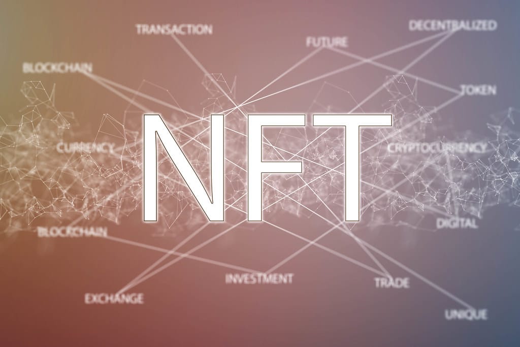 NFTs text image